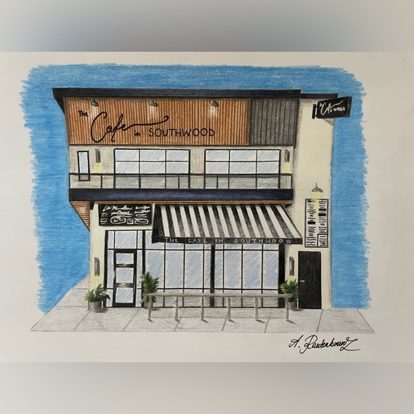 Business Illustration Store Restaurant Custom Personalized Gift Art Hand Drawn - Picture 1 of 4